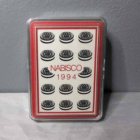 Vintage 1994 Nabisco Oreo Playing Cards Plastic Case Complete Deck Poker Gemaco - Picture 1 of 8